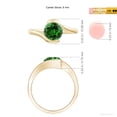 thumbnail image 5 of ANGARA Semi Bezel-Set Solitaire Lab Grown 1.75 Ct Emerald Bypass Engagement Ring for Women in 14K Yellow Gold (Size-8mm) | May Birthstone, Anniversary, Jewelry Gift for Women | Lab-Grown Emerald Ring, 5 of 9