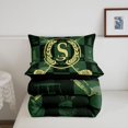 thumbnail image 5 of Catabedysis Golf Cart Letter A Queen Comforter Set For Boys,Green Geometric Plaid Pattern Comforter Sets Queen,Black Reversible,3 Pieces,1 Comforter and 2 Pillowcases, 5 of 7