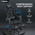 Soontrans Gaming Chair with Footrest and Ergonomic Massage Lumbar