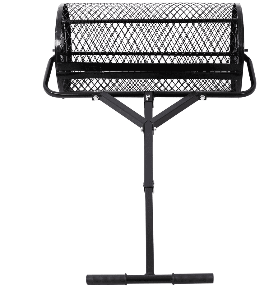 24-Inch Peat Moss Spreader Metal Mesh Compost Roller for Garden Care