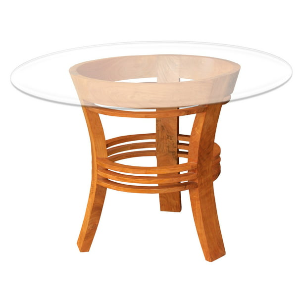 Waxed Teak Round Patio Dining Table, Half Moon Dining Table Set