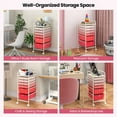thumbnail image 7 of Resenkos Filing Cabinet Office Drawers, Office Storage Cabinet,6 Drawers Rolling Storage Cart Organizer-Pink, 7 of 7