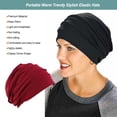 thumbnail image 4 of Guardurnaity Sombreros elásticos de pila, gorros de capó, gorros informales de temporada para otoño e invierno, turbante clásico ajustable de Color Sombreros Rojo Guardurnaity AP011167-06, 4 of 6