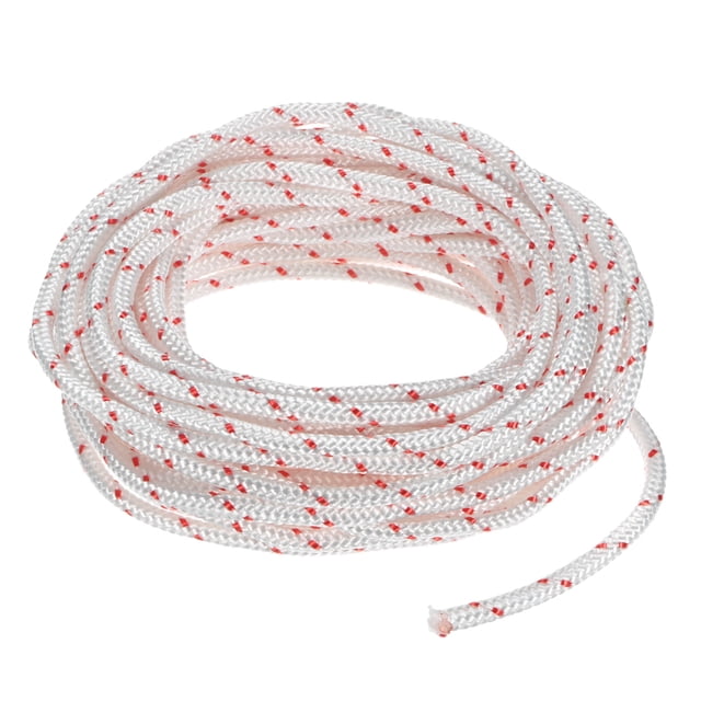 Uxcell Corde de Démarrage à Rappel Corde de Traction 5.5mm 10m Nylon pour Tronçonneuse Blanc Rouge