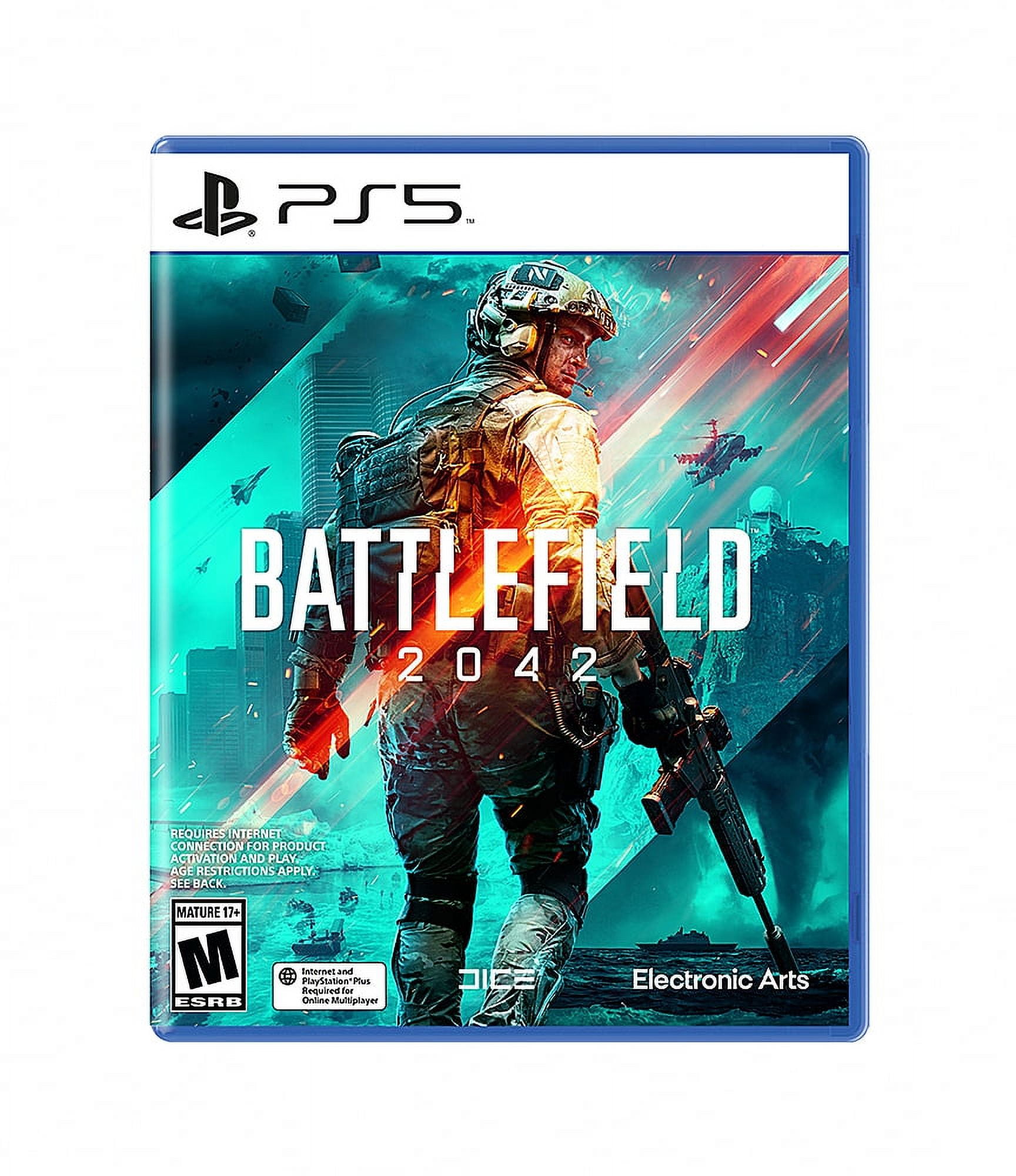 PlayStation 5 Slim Disc Edition Bundle with Battlefield 2042 and C-Gamers Dual-Controller Charger - PS5, White
