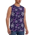 thumbnail image 2 of Fotbe Christmas Purple Snowflakes Men's Camiseta sin Mangas Estampada para Hombres, Playera Casual para Gimnasio, Entrenamiento, Playa-Small, 2 of 7