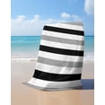 thumbnail image 4 of Black Gray Striped Beach Towels Oversized Super Absorbent, Farmhouse Stripe Art Lightweight Bath Towel Quick Dry Sets For Bathroom/Pool/Rv Camping/Beach Play/Gym Room/Picnic 23"x47", 4 of 8