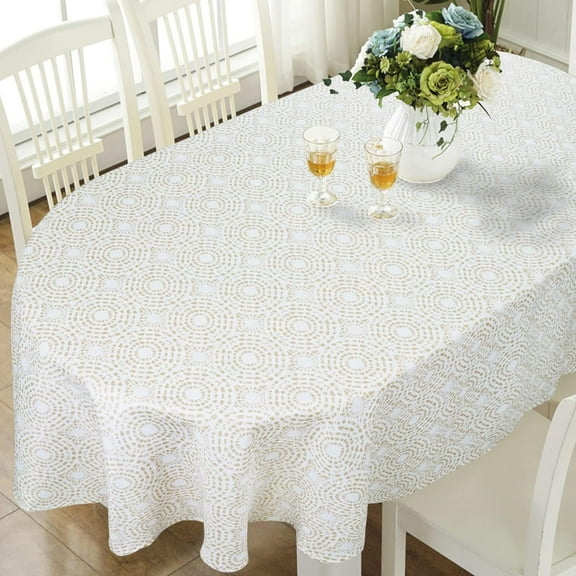 Oval Tablecloth for Oval Table Smaller Than 54 x 78 inches, Waterproof Table Cloths for Dining Room Indoor Outdoor Table Cloth - 60x84in