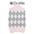 thumbnail image 2 of Luvable Friends Dogs and Cats Knit Pet Sweater, Pink Argyle, Small, 2 of 4