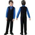 thumbnail image 2 of Boys Suit for Kids Tuxedo Vest and Pants Set with Shirt Tie and Bowtie Formal Dresswear, 2 of 11