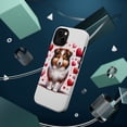 thumbnail image 3 of DistinctInk Tough Case for Apple iPhone 14 (6.1" Screen), Compatible with MagSafe Charging - Valentine's Day Shetland Sheepdog Puppy, 3 of 6