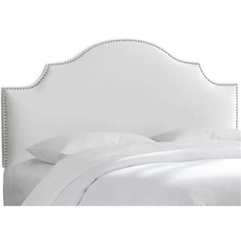Pemberly Row Upholstered California King Panel Headboard in White