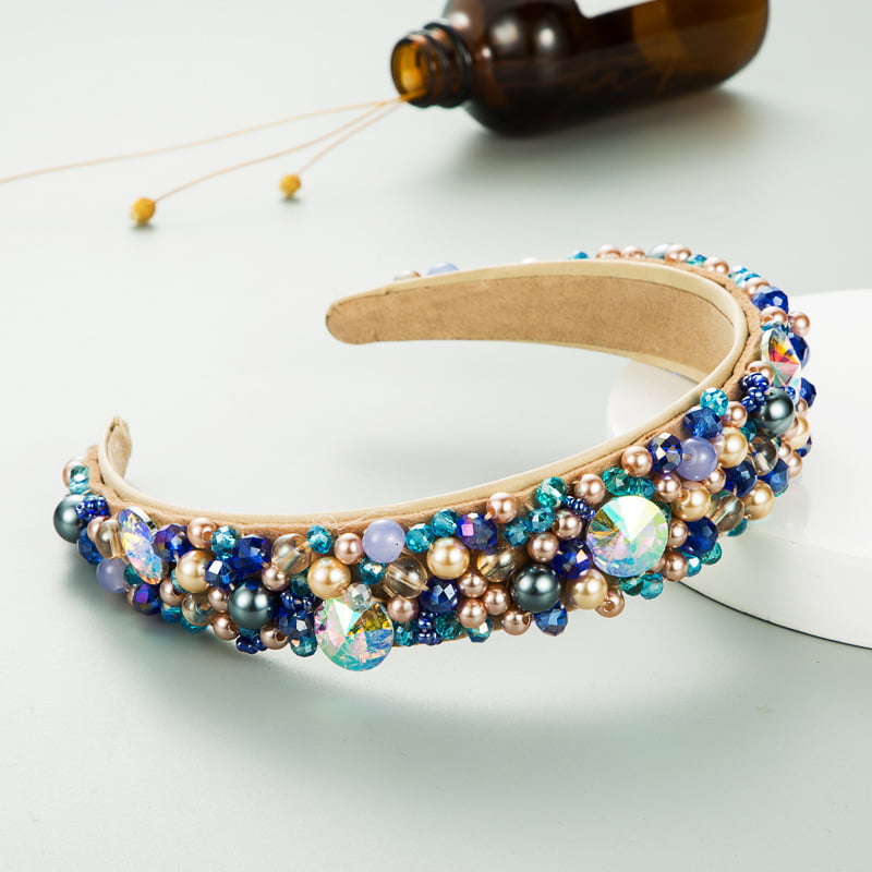 Fashion Colorful Headband Gemstone Inlaid Bread Hair Band Hair Accessories 