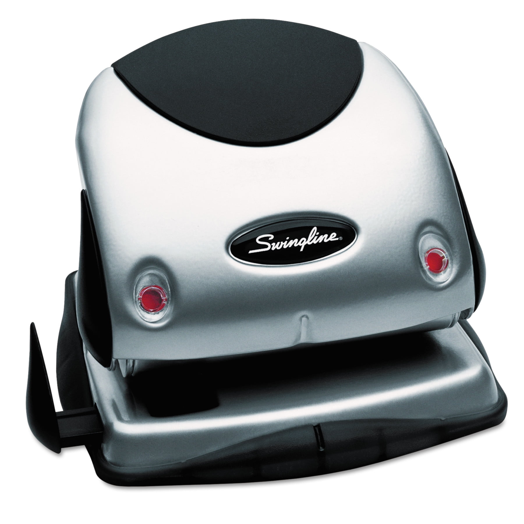 Swingline 20-Sheet Easy View Two-Hole Punch, 1/4" Holes, Plastic, Black