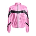 thumbnail image 4 of inhzoy Kids Girls Metallic lightweight Zip-Up Bomber Jacket,Sizes 6-16 Pink-A 10, 4 of 7