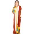thumbnail image 5 of Sakkas Aggy Womens Dashiki African Print Caftan Dress Maxi Boho Hippie Colorful - Style8-C1Brown - One Size Regular, 5 of 5