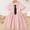 Pink, variant on Fesfesfes Girls Short Sleeve Dress Kids School Photo Outfit Kindergarten Graduation Dress British Style Bow Tie Blouse Ruffled Waist Party Wear Toddler(Pink,2-3 Years)