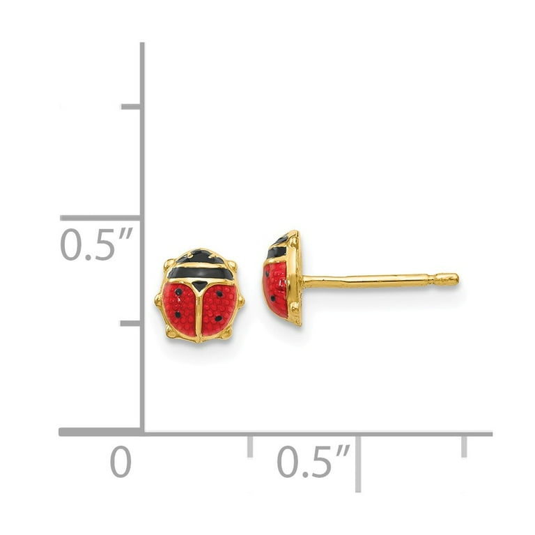Ladybug earrings deals 14k gold