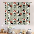 thumbnail image 3 of Mid Century Cat Curtains, Modern Abstract Atomic Geometric Print Lovely Black Kittey Retro 1950s 1960s Pastel Blackout Window Drapery Treatments for Living Room Bedroom Bathroom Kitchen, 84"x63" Inch, 3 of 5
