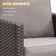 thumbnail image 4 of PARKWELL 5 Pieces Patio Rattan Furniture with 41" Fire Pit Table and Deep Seat Swivel Gliders,Brown Wicker and Gray Cushions, 4 of 6