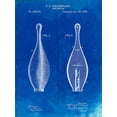 thumbnail image 2 of Borders, Cole 25x32 White Modern Wood Framed Museum Art Print Titled - PP652-Faded Blueprint Vintage Bowling Pin Patent Poster, 2 of 4