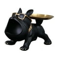 thumbnail image 2 of Dog Desk Storage Tray Statue Dog Figurine Table Decoration Storage Box Resin Dog Black, 2 of 9