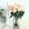 thumbnail image 3 of Artificial Roses Real Touch Single Stem Fake Roses Silk Realistic Bouquet Flowers Arrangements Home Office Garden Grave Party Wedding Decoration, 3 of 8