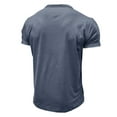 thumbnail image 4 of VERUGU Mens T-Shirts Short Sleeve Solid Casual Fashion Round Neck Pullover Buttons Tops Blouse Navy XXL, 4 of 6