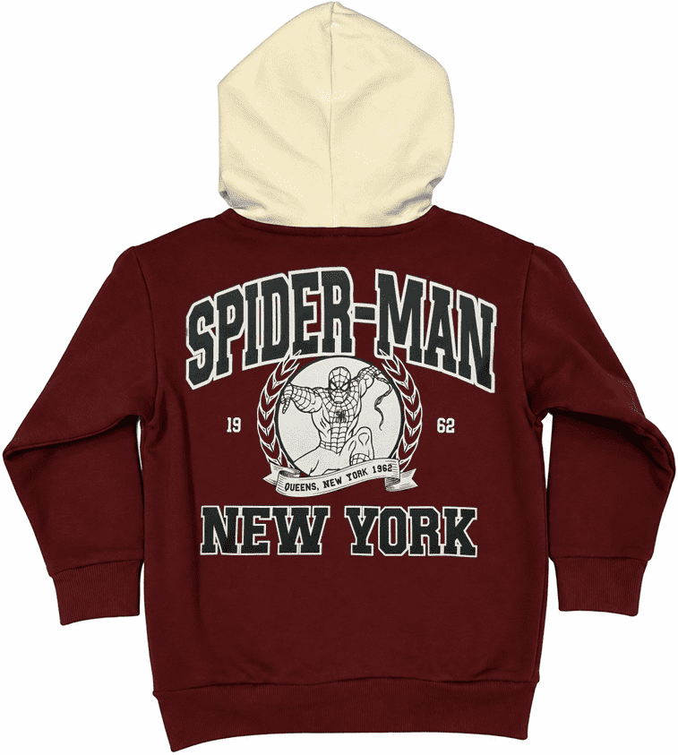 Spider-Man Boys' Front Back 1962 Graphic Hoodie with Long Sleeves, Size 4-18