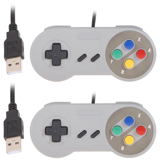 Mando 2x Super Nintendo SNES USB Classic Famicom Controller para juegos de PC MAC