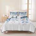 thumbnail image 3 of Twin XL Quilt Set 68''x98'', Blue Eucalyptus Leaves Lightweight Summer Bedspread Coverlet Set with 2 Pillow Shams, Summer Botanical Weeping Breathable All Season Quilt Bedding for Dorm/Guest Room, 3 of 9