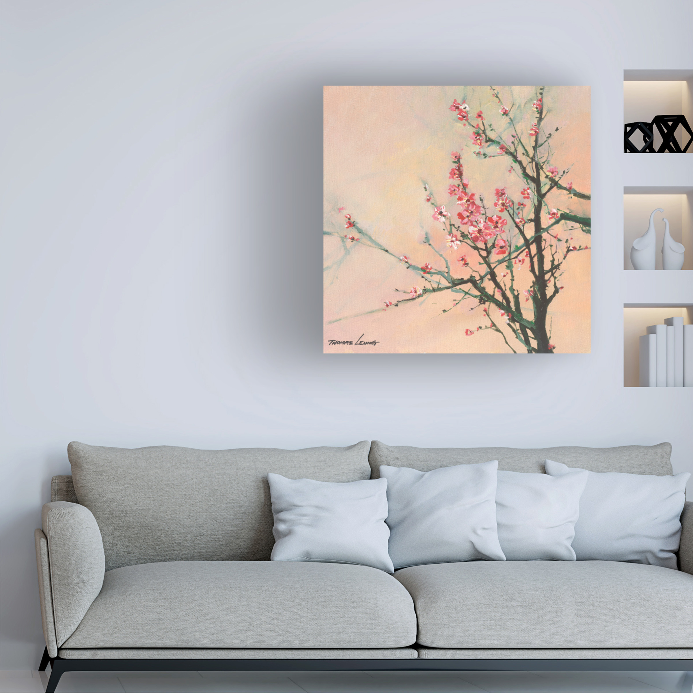 Canvas Wall Art - Thomas Leung 'Little Blossom' Wall Art for Living Room, Bedroom, or Office Décor by Trademark Fine Art - 24 x 24 Inches