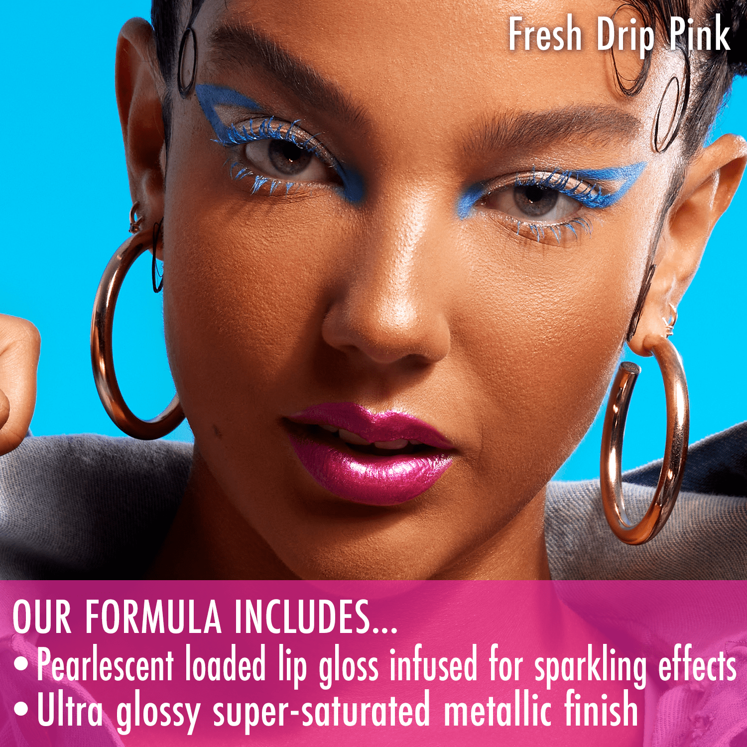 Black Radiance Cross Colours Metallic Liquid Lip in Fresh Drip Pink