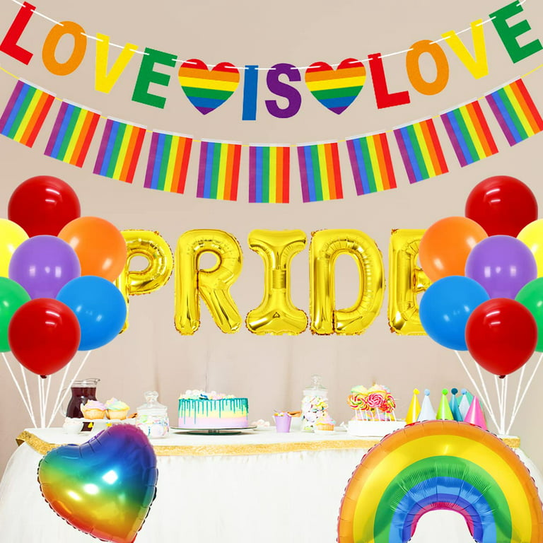 Gay Pride Party Decorations, LGBT Party Decorations with “LOVE IS