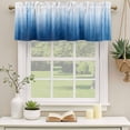 thumbnail image 3 of Blue Ombre Stripe Valances for Windows, Decorative Rod Pocket Window Valance Curtains, Abstract Art Gradient Watercolor Short Curtain Drapes for Kitchen/Bathroom/Living Room, 2 Panels, 60" W x 18" L, 3 of 8