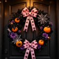 thumbnail image 2 of Black Spider Printed Halloween Ribbon, Pink Base Plastic Ribbon for Gift Wrapping, Halloween Party DIY Ornament Decor, Ideal for Gift Box, Jar Wrapping, Garland, Front Door, 2 of 5