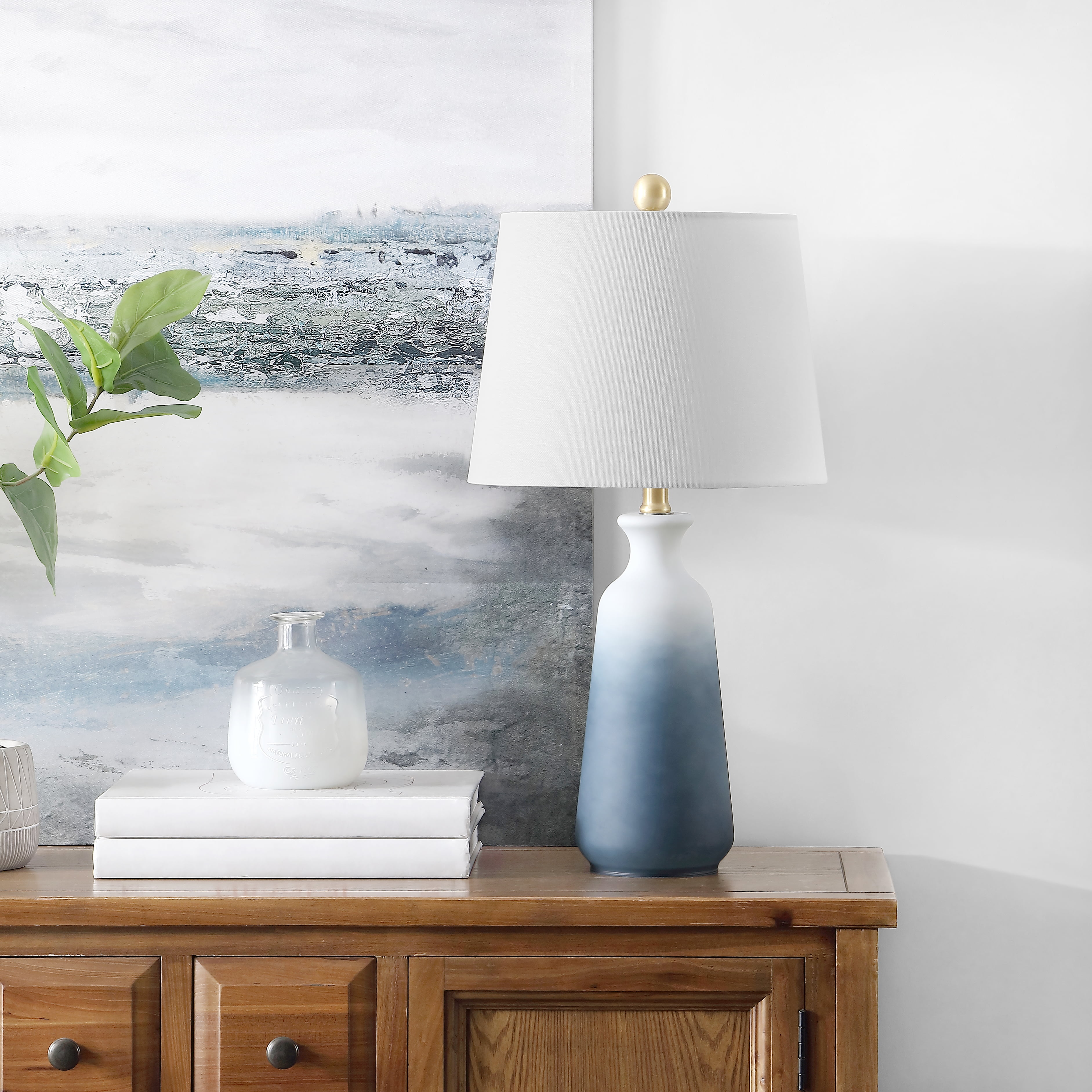 white blue table lamp