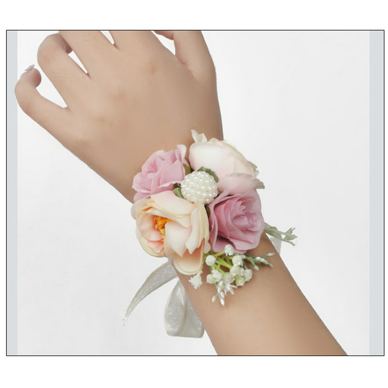Feildoo Wrist Corsage Bracelets, Rose Corsages, Handmade Flowers for  Wedding Party Ball, Homecoming Corsage, Set of 4, T#Pink 