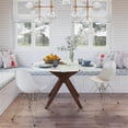 thumbnail image 4 of Pemberly Row Modern 50" Round Faux Marble Dining Table in Walnut, 4 of 7