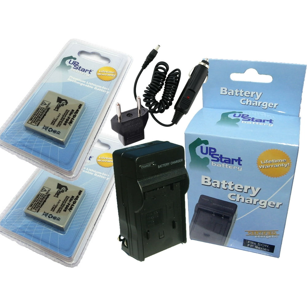 2x Pack Pentax Optio S5i Battery + Charger with Car & EU Adapters