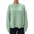 thumbnail image 2 of Pullover Sweaters for Women 2025 Long Sleeve Crewneck Loose Soft Plain Knitted Sweater Tops Fall Winter Outfits, 2 of 5