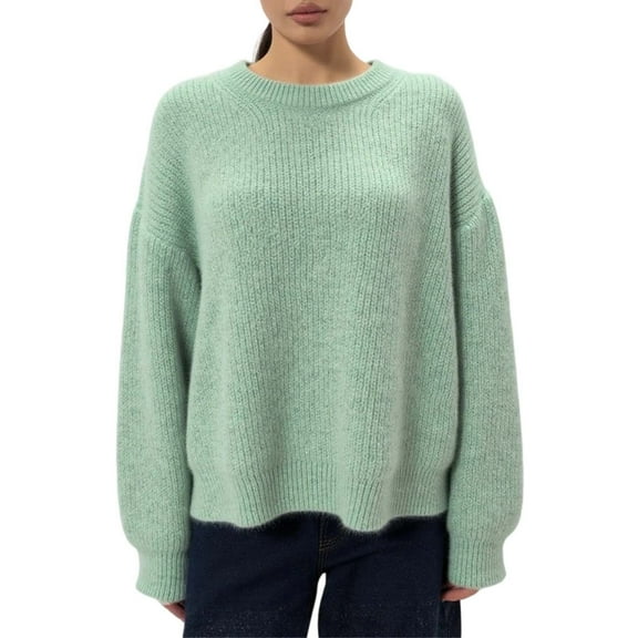 Wdgfv Women's Holiday Fair Isle Wool Blend Pullover Sweater Oversized Soft Knit Pullover Sweater for Women Cozy Crewneck Winter Fall Casual Wear Comfortable