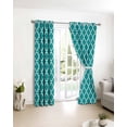 thumbnail image 4 of Fsddascl Teal Morocco Blackout Curtains for Bedroom/Living Room, Thermal Insulated Kitchen Curtains, Ethnic Boho Minimalist Abstract Geometric Grommet Darkening Window Treatment Drapes 42"x63"x2, 4 of 8