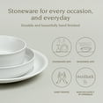 thumbnail image 2 of over&back Rim Dinnerware Set - Stoneware Dishes - Comes with 4 Dinner Plates, 4 Cereal Bowls, and 4 Dinner Bowls - 12-Piece All-Occasion Place Settings - Serves Four - Semi-Matte White, 2 of 10