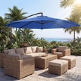 thumbnail image 2 of Outsuny 10FT Cantilever Patio Umbrella with Cover and Wind Ropes, Navy Blue, 2 of 10