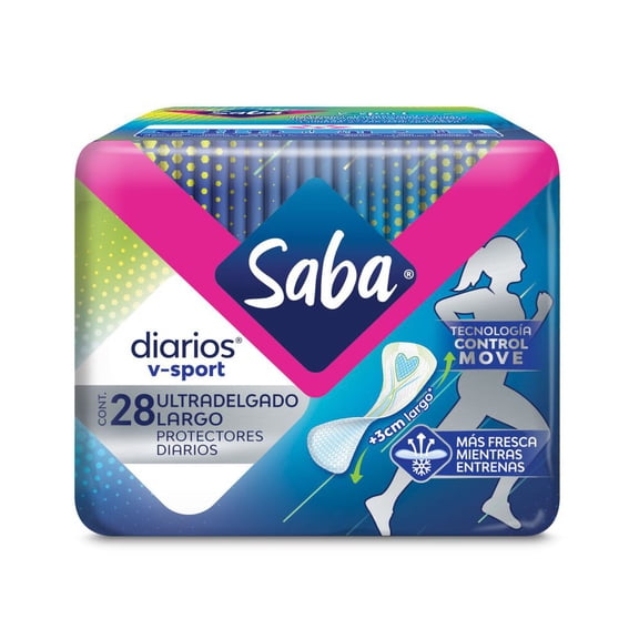 Protectores diarios Saba v-sport ultradelgado largo 28 pzas