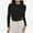 Black, variant on Women's Cropped T-Shirt - Long Sleeve Slim Fitted Top for Casual, Workout & Layering | Trendy Basic Crop Top