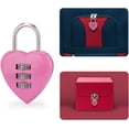 thumbnail image 3 of Shiyou-1 Pce/Ensemble Cadenas Combinaison en Forme de Cœur Rose pour Filles Femmes, Verrous avec Code, Mini Verrou à Code Réinitialisable à 3 Chiffres pour École Rose, Verrous Combinés, 3 of 4