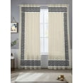 thumbnail image 2 of Beige Sheer Curtains 108 Inch Length 2 Panels Set for Living Room/Bedroom, Black Modern Geometric Abstract Art Aesthetics Curtain Sheers Drapes Rod Pocket Curtains Window Treatment Set 52''x108''x2, 2 of 7