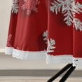 thumbnail image 5 of 60 Inch Round Tablecloth with White Lace Trim Fall Table Cover for Elegant Dining Decor Red and White Snowflakes, 5 of 8